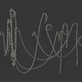 Modern Silver Metal Chain Decorative Ornaments With Curved Artistic Design