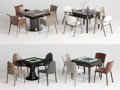 Modern Entertainment Table Designs With Various Colored Chairs And Stylish Frames 3d model