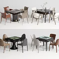 Modern Mahjong Table and Chair Mahjong Table Chess and Card Table 3d model