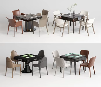 Modern Mahjong Table and Chair Mahjong Table Chess and Card Table 3d model