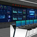 Modern Monitoring Room Command Center Control Room Monitoring Center Console Monitoring Station Monitoring Large Screen Monitoring Center 3d model