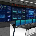 Modern Monitoring Room Command Center Control Room Monitoring Center Console Monitoring Station Monitoring Large Screen Monitoring Center 3d model