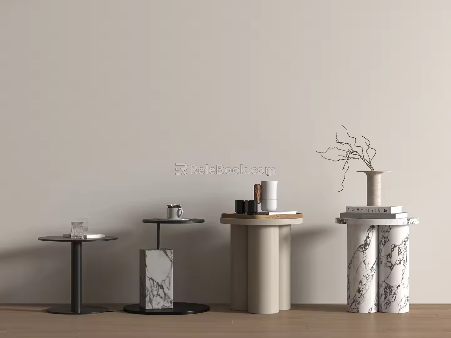 Modern Side-table Modern Side-table Modern Decorative Ornaments Combination 3d model