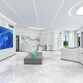 ABC Bank Modern Building With Glass Facade Parking Area And Green Plants