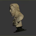 Ornamental Male Bust Statue Furniture With Bearded Face Coat Design And Base