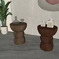 Nordic solid wood side table corner table 3d model