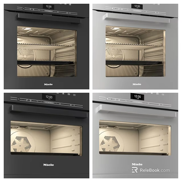 Modern Built in Oven Kitchen Appliance With Interior Shelf Design And Temperature 3d model 