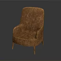 Elegant Brown Velvet Armchair With Modern Design Armrests And Slim Legs
