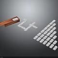 Classic Dominoes Set With Wooden Storage Box And Arranged Tiles For Leisure Living Supplies