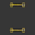 Black And Yellow Double Unit Storage Racks With Multiple Supporting Arms