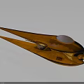 Orange Streamlined Spacecraft With Transparent Canopy And Aerodynamic Shape For Space Exploration 3d model