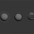 Metallic Spheres With Different Mechanical Designs Blue Accents Gear Details And Red Center