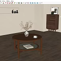 Coffee Table Round Table Solid Wood Round Coffee Table Nordic Coffee Table 3d model