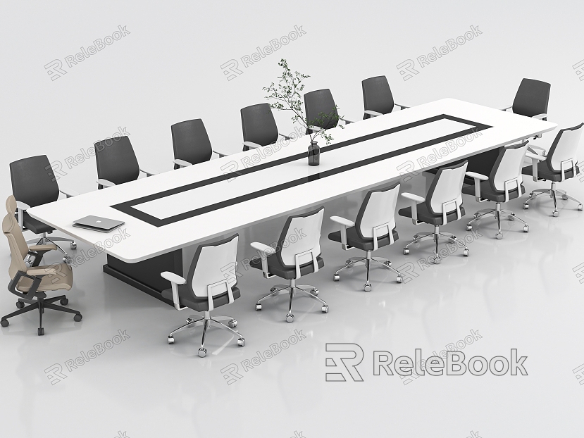 Conference table and chair combination model