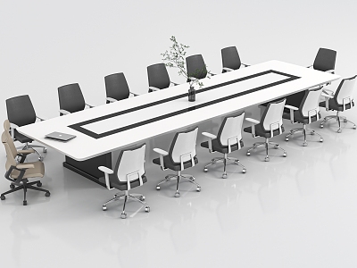 Conference table and chair combination 3d model