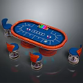 Roulette table gambling table gambling equipment items 3d model