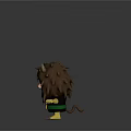 Furry Game Anime Character 3D Model With Brown Fur Yellow Eyes Horns And Claws