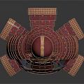 Traditional Japanese Samurai Weapon with Red Armor and Decorative Helmet Design