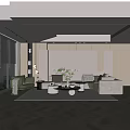Elegant Modern Living Room Interior Design With Comfortable Sofa Coffee Table And Green Plants