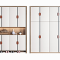 New Chinese-style Wardrobe Shoe Cabinet Wardrobe Combination 3d model