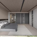 Modern Minimalist Dark Grey Wardrobe With Hidden Handles And Built In LED Display Shelves