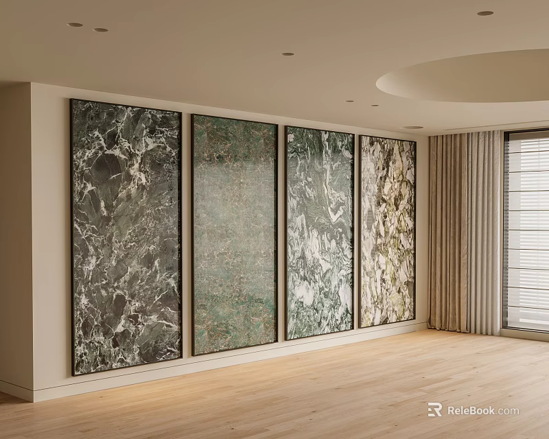 Light Wood Look Tile Flooring For Artistic Wall Decor Room 3d model 