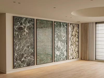Light Wood Look Tile Flooring For Artistic Wall Decor Room 3d model