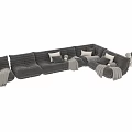 Comfortable L Shaped Sectional Sofa With Tufted Texture Pillows And Blankets In Various Colors