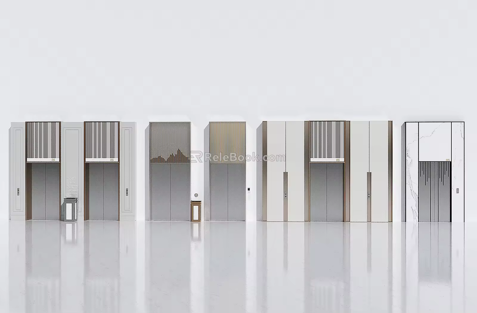 Light Luxury Elevator Door Elevator Office Building Elevator Community Elevator 3d model