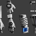 Futuristic Mechanical Wearable Devices Tech Inspired Gloves And Arm Sleeves With Digital Screens