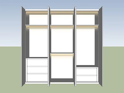 Modern Wardrobe Design With Multiple Compartments Drawers Shelves And Hanging Spaces 3d model