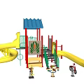 Modern slide children's playground children'slide 3d model