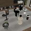 Modern Side Table Corner Table Jewelry Ornaments Combination Small Coffee Table Round Table Square Table 3d model