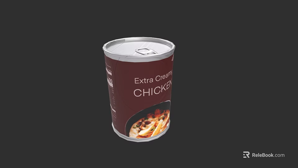 Canned Extra Creamy Chicken Food With Creamy Sauce And Ready To Eat 3d model 