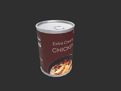 Canned Extra Creamy Chicken Food With Creamy Sauce And Ready To Eat 3d model