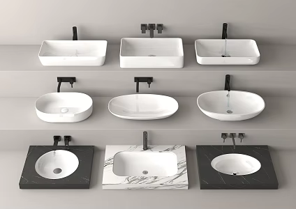 wash basin wash basin counter basin under counter basin faucet wash basin 3d model