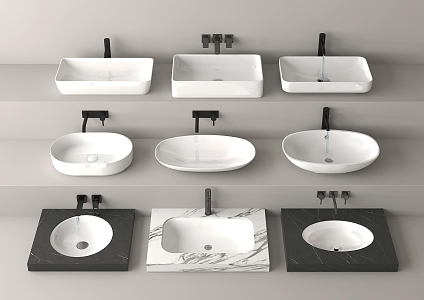 wash basin wash basin counter basin under counter basin faucet wash basin 3d model