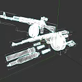 Highly Detailed Tactical Military Weapon Rifle With Ammunition Wheels And Parts