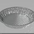 Round Aluminum Foil Baking Pan With Grid Texture And Corrugated Edges For Household Use