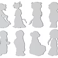 Anime Style Chinese Traditional Cartoon Girl Wall Decor With Colorful Ancient Costumes