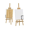 Artist Wooden Easels With Blank Canvas And Art Drawing Board For Painting Supplies