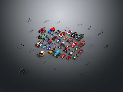 Assorted Colorful Cars Collection With Different Models And Vibrant Hues 3d model