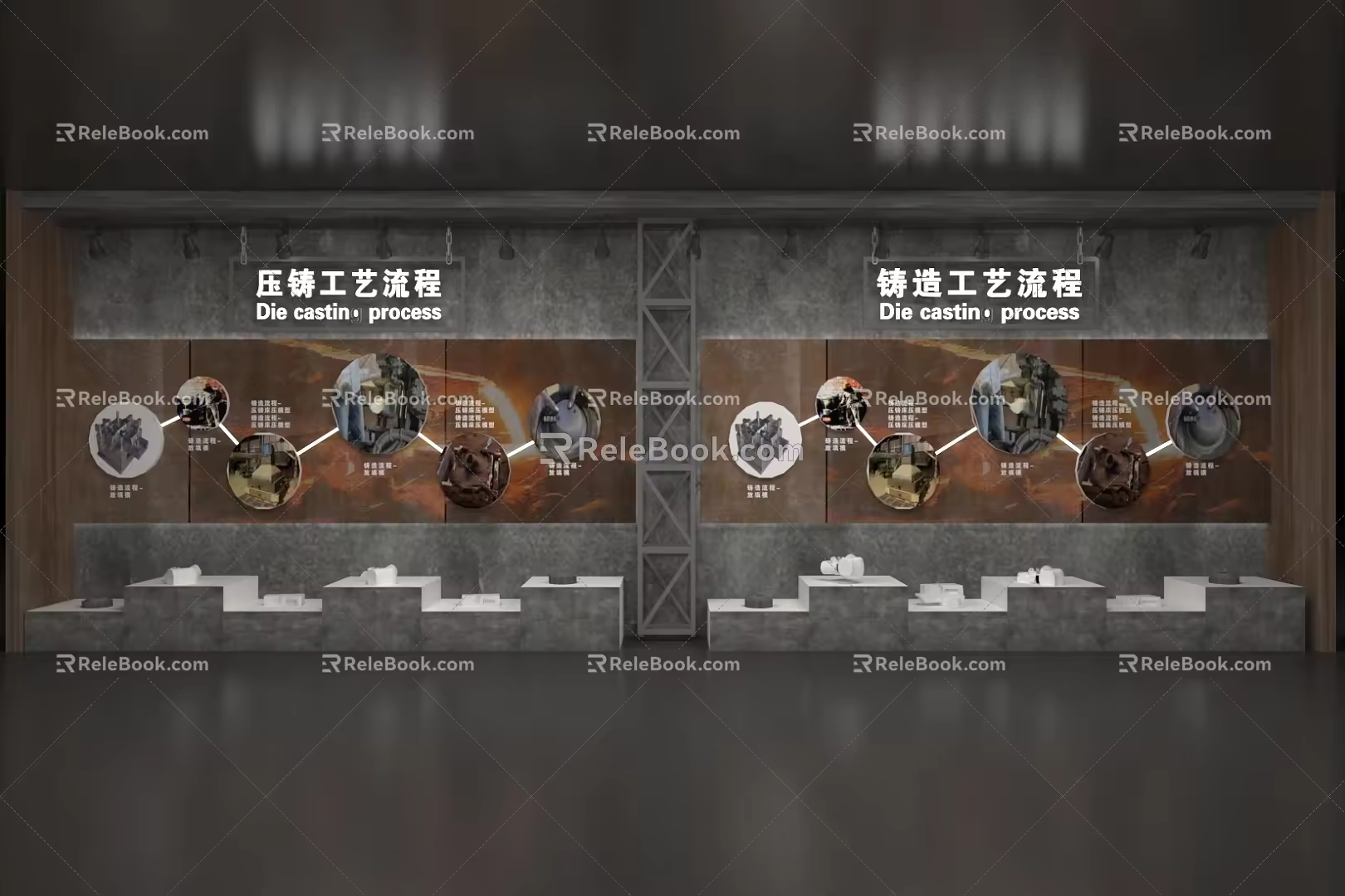 Exhibition Hall Display Cabinet Medium Island Cabinet Multimedia Display Cabinet Sand Table Display Cabinet All-in-One Machine Booth 3d model