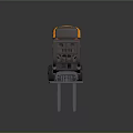 Orange and Gray Forklift With Cabin Front Forks and Wheels on Reflective Surface