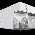 Dazzle Fashion Boutique White Exterior Glass Window Display Mannequin Dress Black White Landscape Art