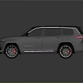 Gray Jeep SUV With Black Roof Rack And Red Brake Calipers Design