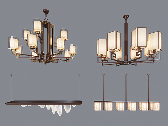 New Chinese Chandelier 3d model