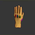 Medical Hand Rehabilitation Training Model With Golden Structure And Colored Therapy Gems