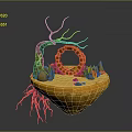 Floating Island Scene With Exposed Root Twisted Branches Stone Archway Sand Grass And Stones