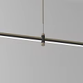 Modern Linear Pendant Light with Black Metal Frame and Illuminated Strip for Contemporary Interior Design